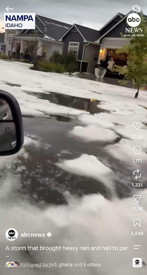 Severe Storms Leave Idaho Streets Covered in Water and Ice