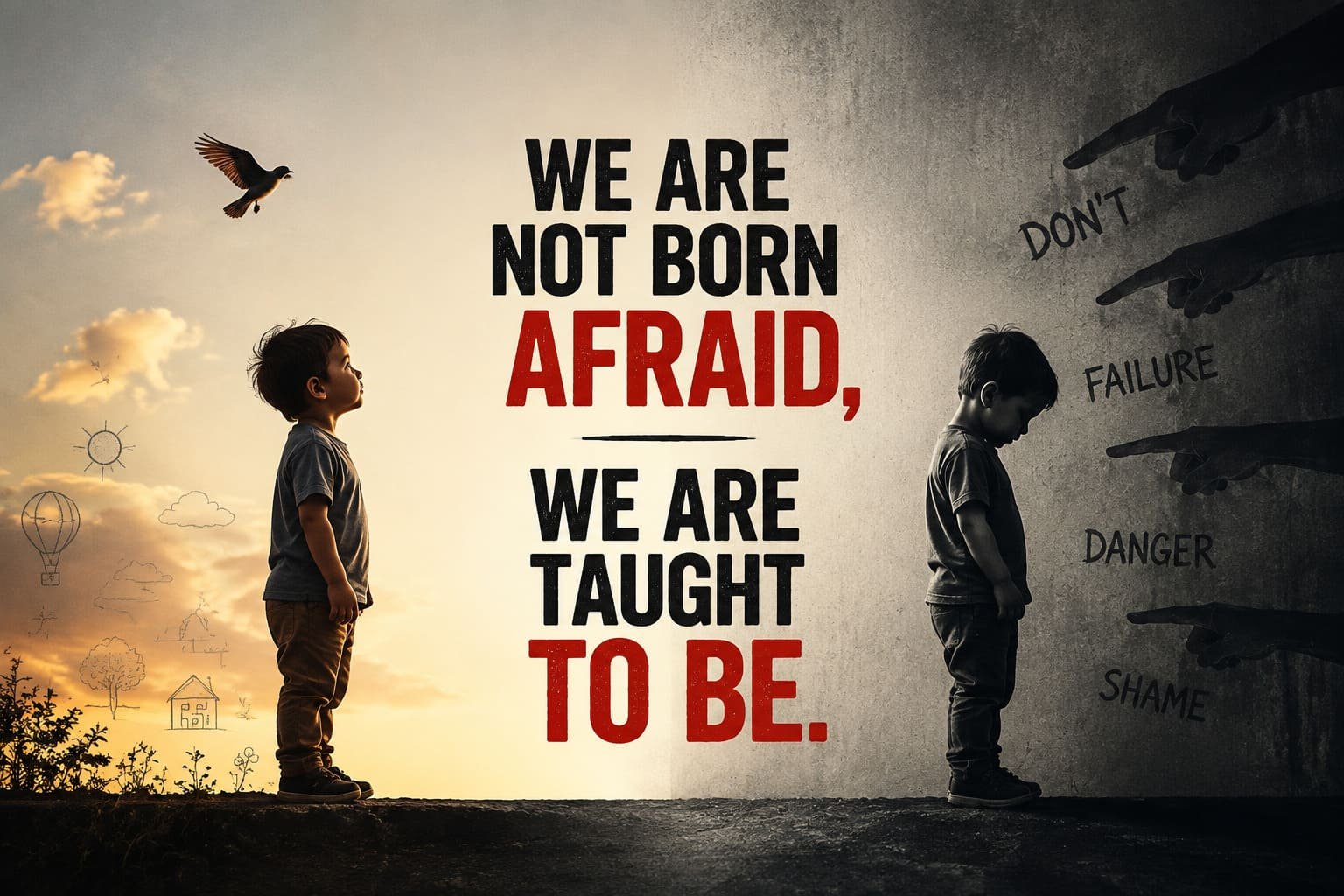 We Are Not Born Afraid, We Are Taught to Be.